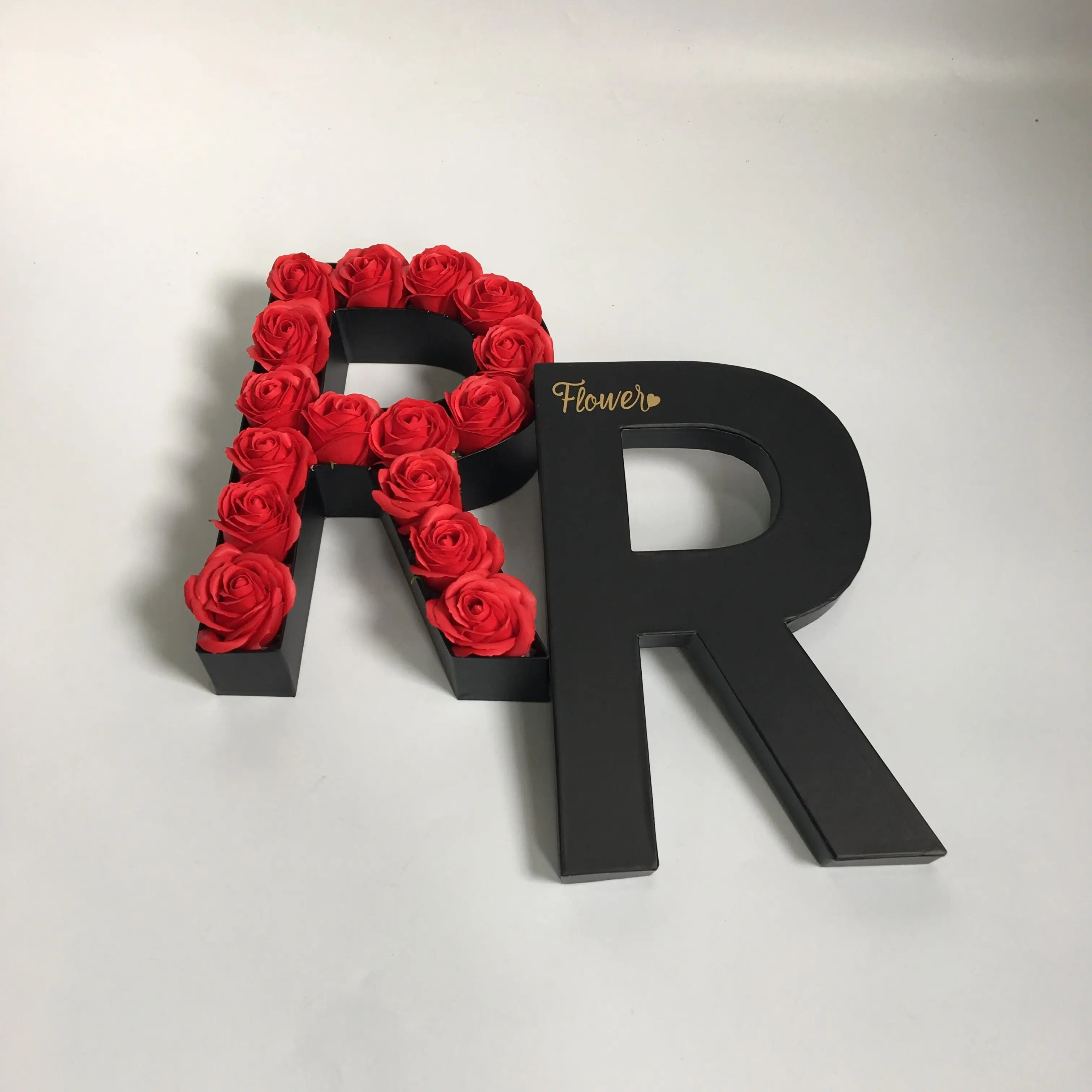 Wholesale Rose Flower Decoration White Black Cardboard A D R S M N Letter Flower Box Buy
