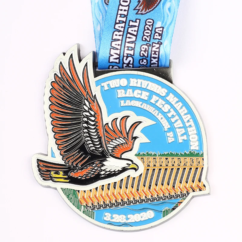 Custom Logo Folk Art Design 3D Classic Zinc Alloy Metal Marathon Medal
