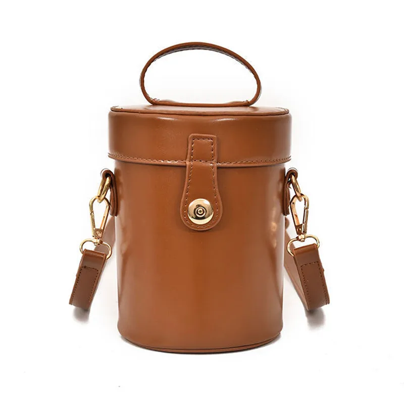 

Fashion cylindrical bucket shoulder crossbody handbags retro purse for women, 2 colors