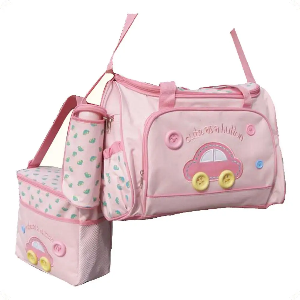 

Custom Multifunctional Car style 4pcs/set Diaper bag for Mom/Mummy With Baby Nappy Change pad