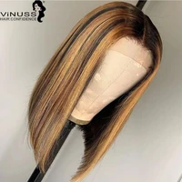 

Ombre 1B#/27# Blonde Human Hair Lace Wig Highlight 13x6 Short Bob Lace Front Human Hair Wigs Pre Plucked Brazilian Remy Hair
