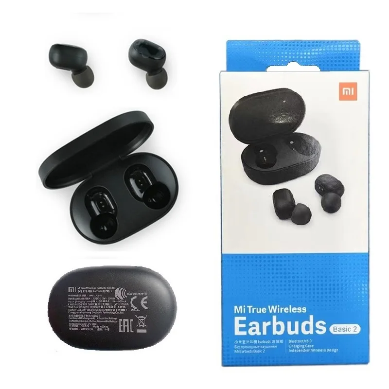 

Xiaomi Mi True Wireless Earbuds Basic 2 Wireless Charging TWS Redmi Airdots 2 In-Ear Stereo Bass Xiaomi earbuds, Black color