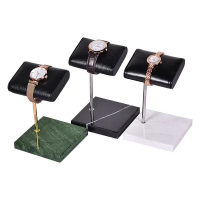 

JS-115 hanging watch holder For Retailer Shop Luxury black marble leather watch display stand holder, Green,black,white