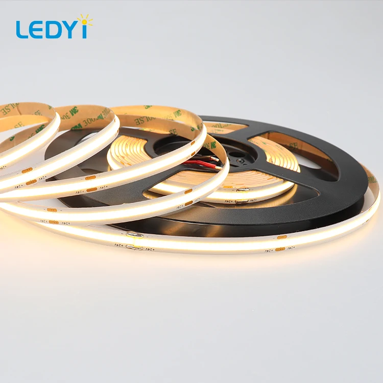 
12v 24v flexible tape rope light flex white dotless luces flip chip fob cob led strip lights 
