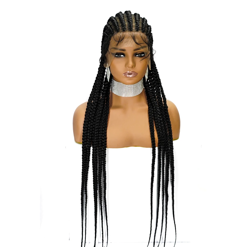 

thick hd lace braided wig african braided lace front wigs vendors with baby hair for women braid lace wig glueless, Picture