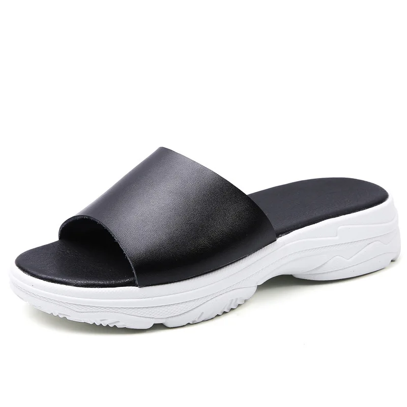 

Factory Sale Casual Outdoor Slippers Ladies Solid Color Thick Bottom Height Increasing Fashion Trendy Wedges Slippers Ladies