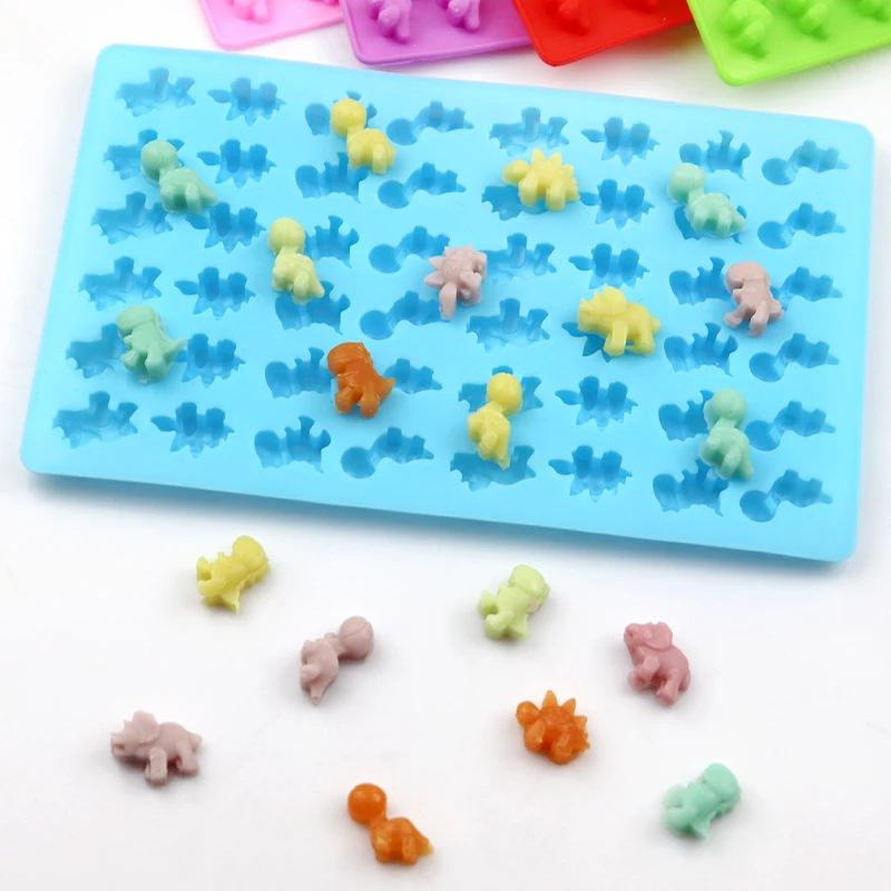 

256 ready to ship 48 hole dinosaur shape silicone gummy candy mold,chocolate silicone silicone tray, resin mods silicone