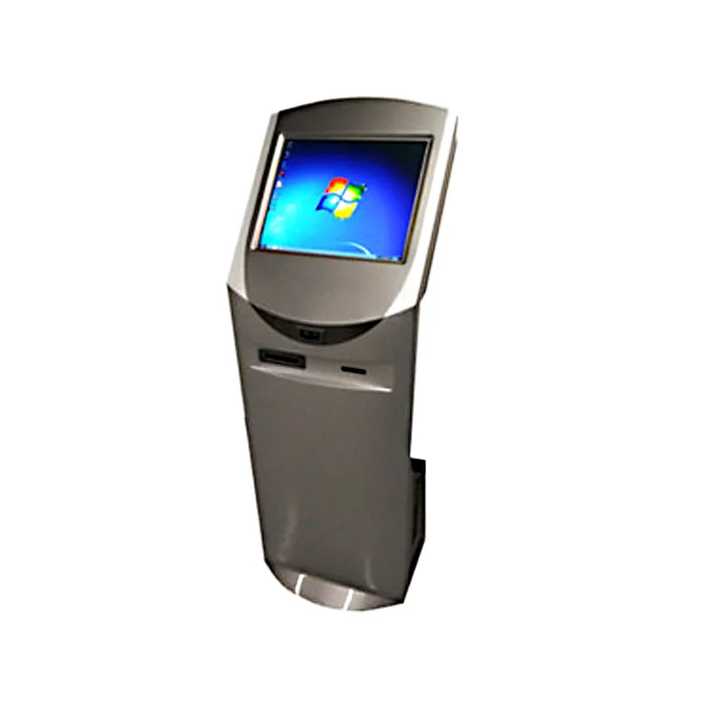 Touch screen kiosk with card dispenser interactive ticket for retail in shopping mall