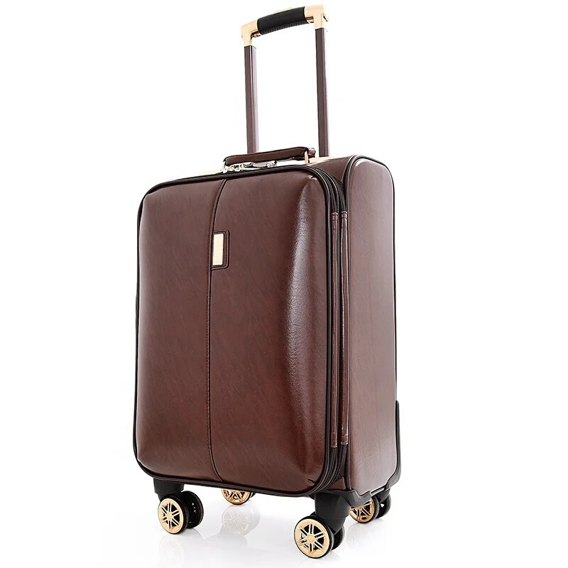 

Original factory Smart design mens leather luggage suitcase sky travel trolley bags, Black, blue, red, brown.customized