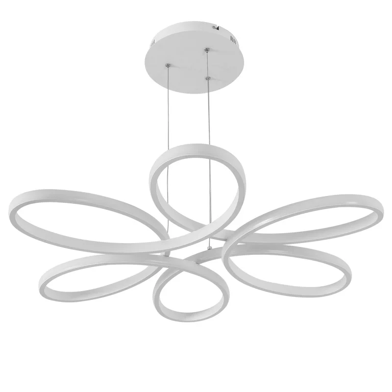 Modern chandelier simple flower-shaped led creative personality art Nordic bedroom study Nordic restaurant chandelier