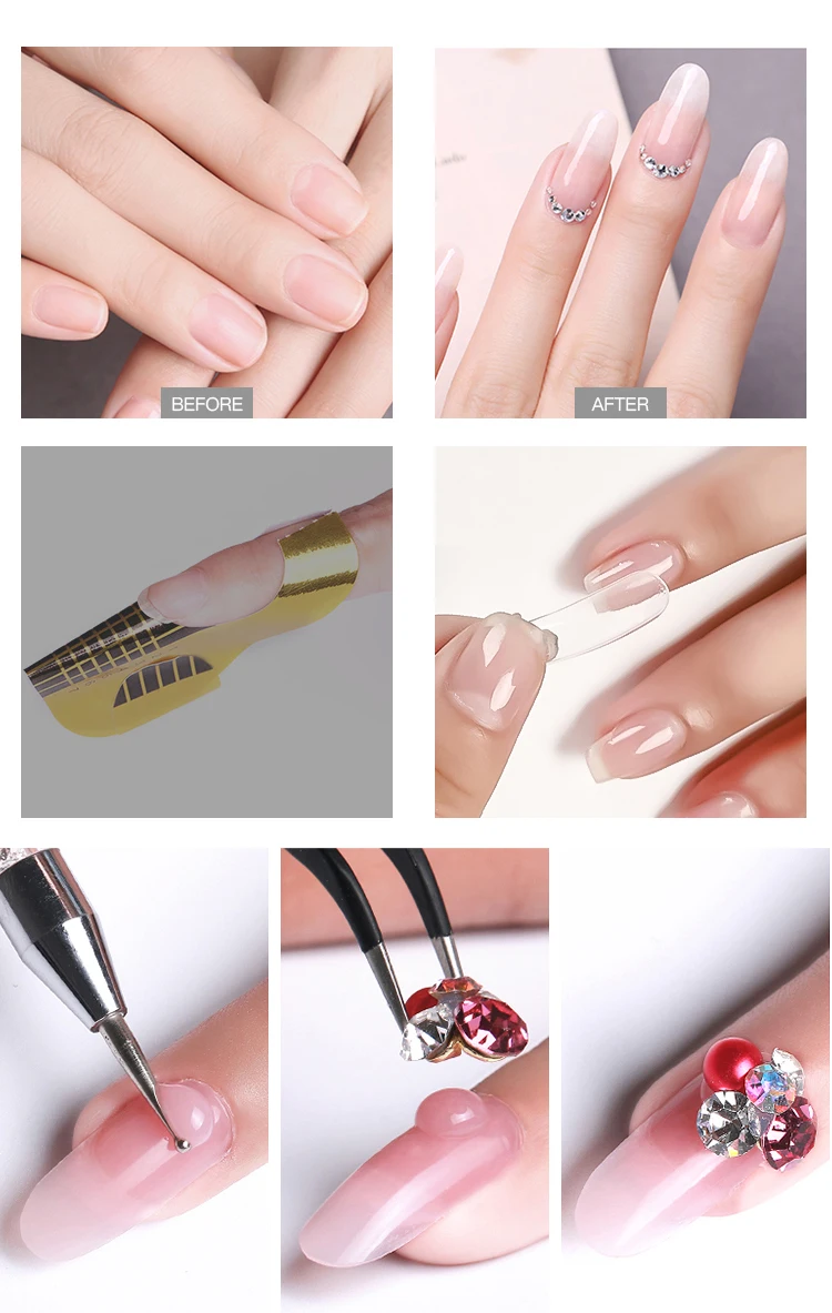 Mobray Latest Design 6 Colors Poly Nail Extension Gel Kit Nail Art Gel