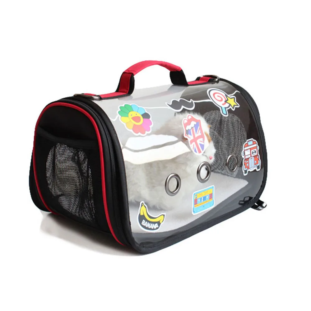 

Adjustable outdoor portable cat handbag easy to clean foldable dog bag transparent travel dog bag