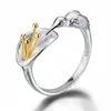 925 Pure Silver Lily Plant Shaped Ring
