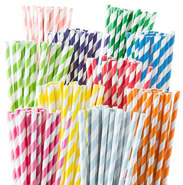 

2019 Biodegradable Floral Paper Straws Paper Colorful Straw Drinking, Oem