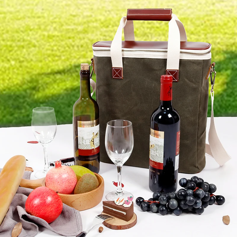 happy picnic wine tote