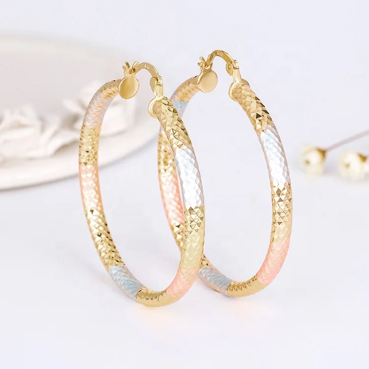 

Wholesale Three colors 50mm Diameter big gold Hoop earrings 2021