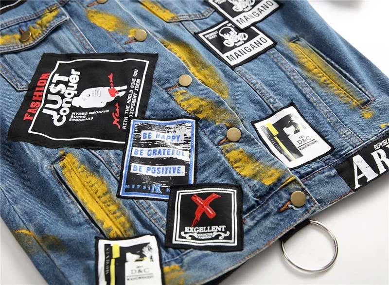 hip hop streetwear jeans jacket casual