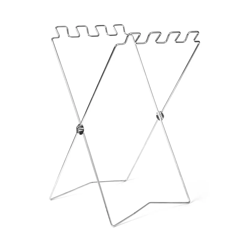 

Garbage Bag Holder Stand Foldable Trash Stand Holder Camping picnic Yard Work Stainless Steel Trash Recycling Fold Up holder, Silver