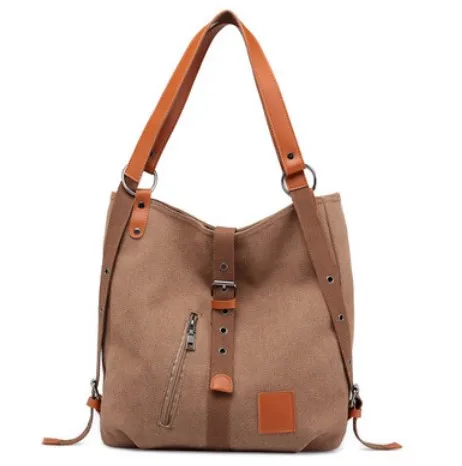 

New Arrival Fashion Blank Canvas bag with Pocket and leather Handle, Logo Customs