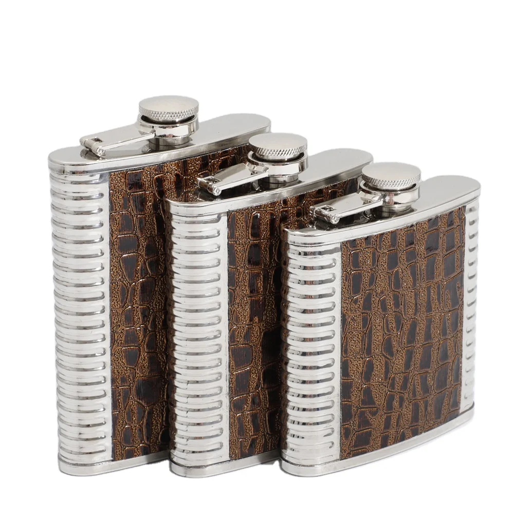 

Camping stainless steel hip flask men's small wine bottle outdoor warm hip flask 6 7 8 oz liquor flask