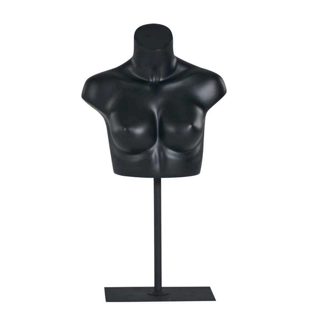 

Big Breast Female Torso Matte Black Bra Display Mannequin