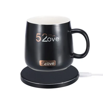 

New coffee tea water constant warmer mug cup fast qi wireless charger popular products gadgets best seller 2021, Black white