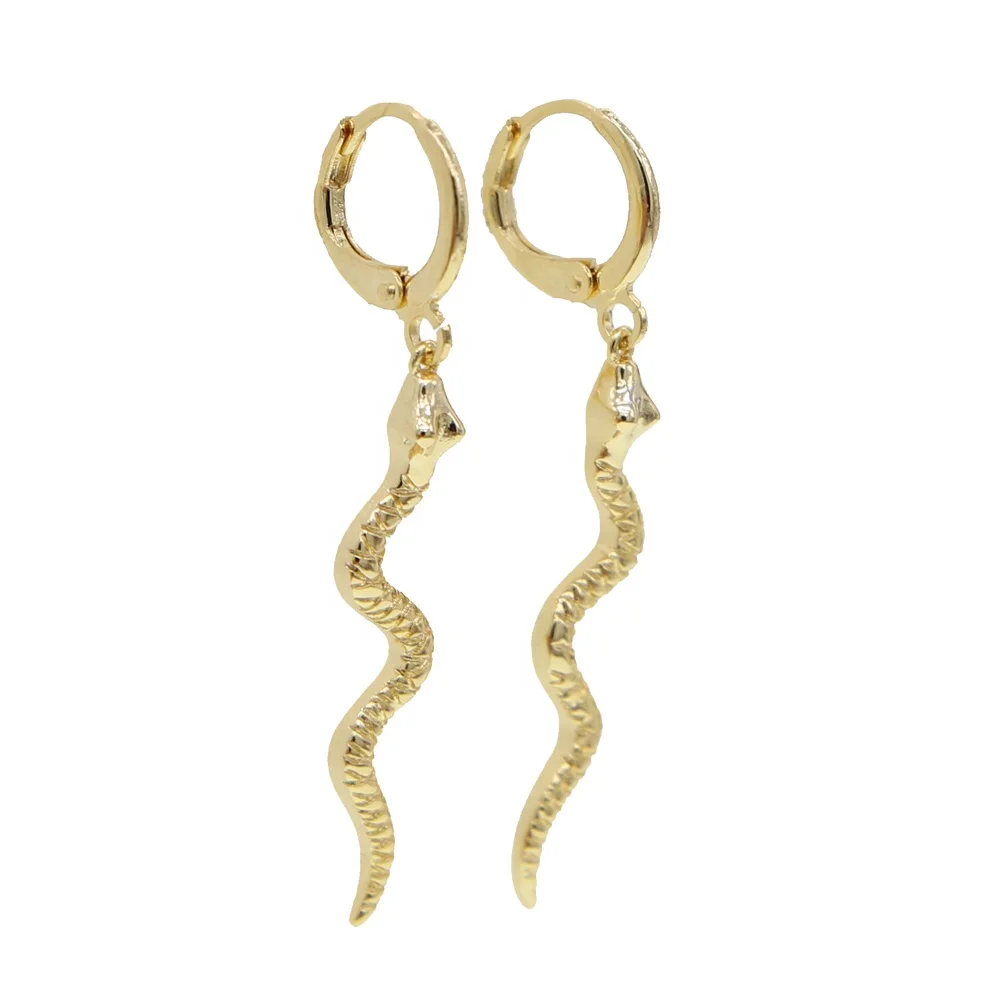 

trendy fashion women jewelry Gold filled cute lovely snake dangle drop earring