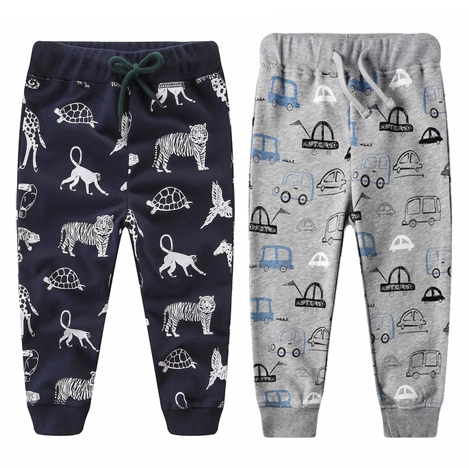 

Hot Sale In Stock Baby Boys Rope Pockets Trouser Items Print Cartoon Cord Dinosaur Car Solid Animal Boy Pants