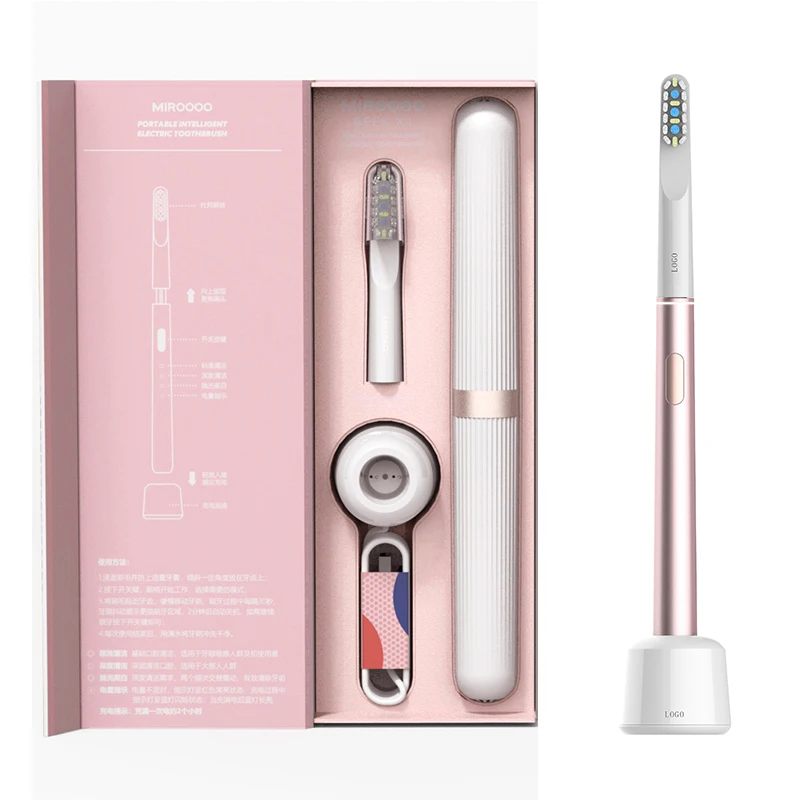 

LULA Oral Care Electric Toothbrush Slim Alloy Soft Bristle Ultra Whitening Electronic Toothbrush With Toothbrush Heads