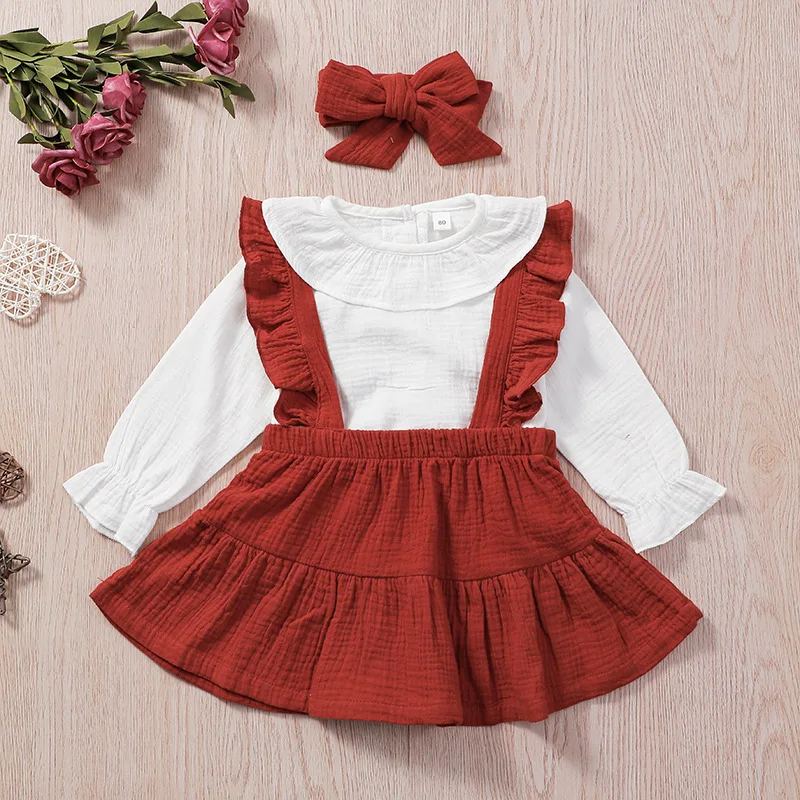 

2021 new virgin skirt suit sweet and cute long-sleeved little girl two-piece suit, Picture