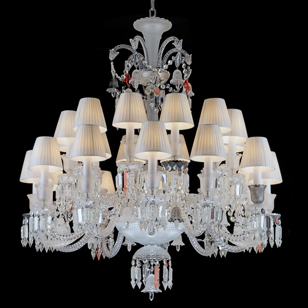 Luxury 24 lights chandelier Baccarat k9 crystal chandelier light