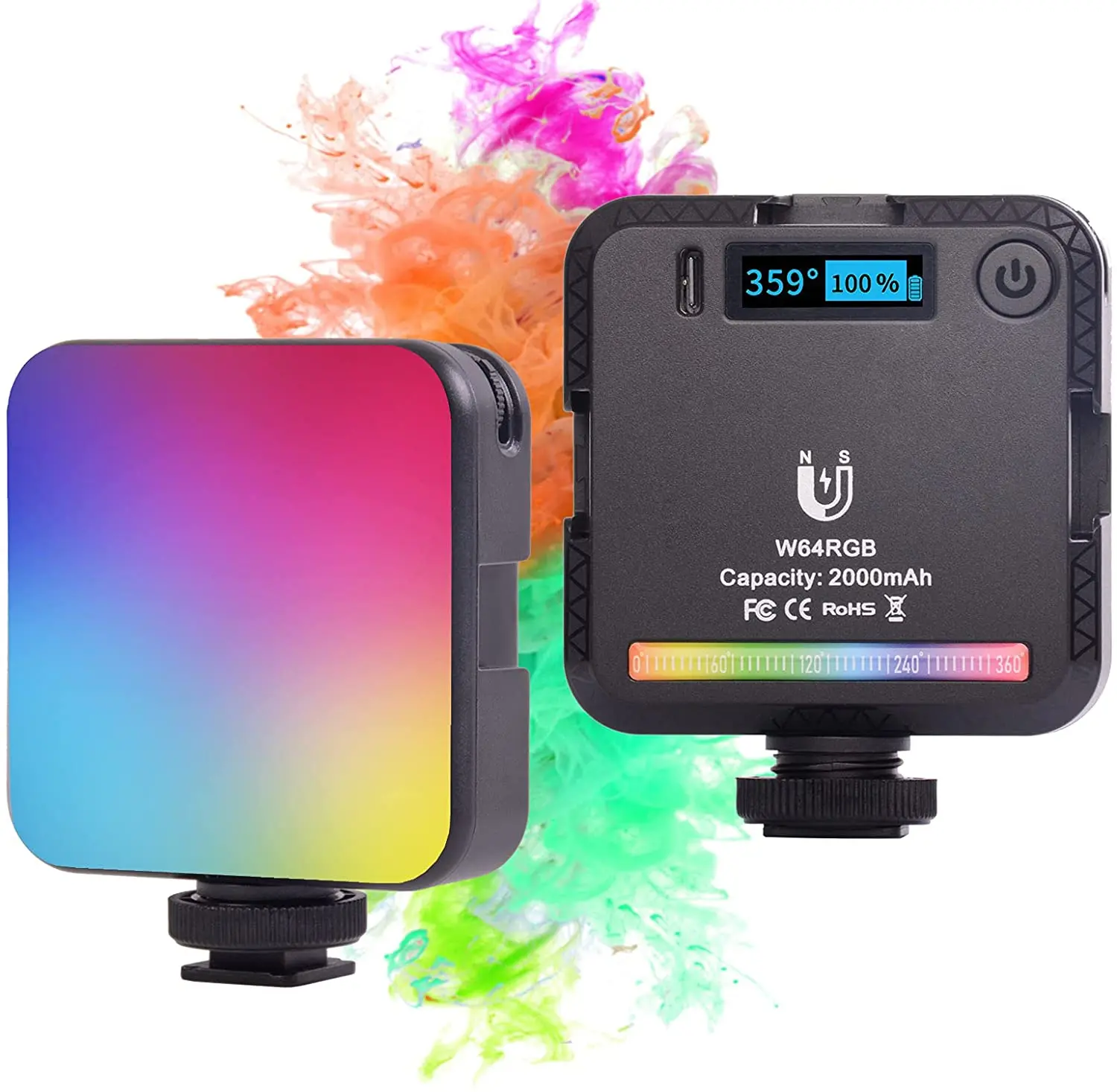 

W64 RGB Video Lights Ulanzi VL49 2021 New Model LED Camera Light 360Full Color Portable Photography Lighting w 3 Cold Shoes