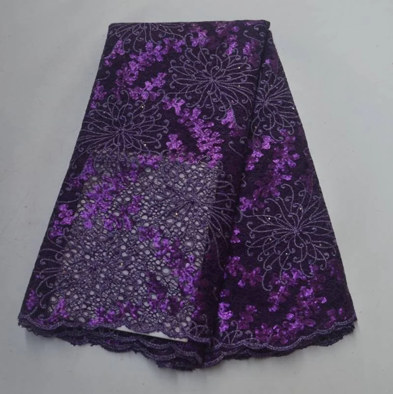 

AG6822 Factory price Rich sequins african lace fabrics french lace for party