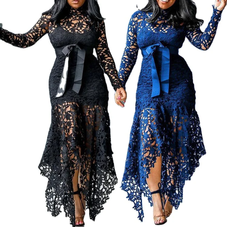 

Wholesale fashion pictures latest casual lace dress designs for ladies, Customized color