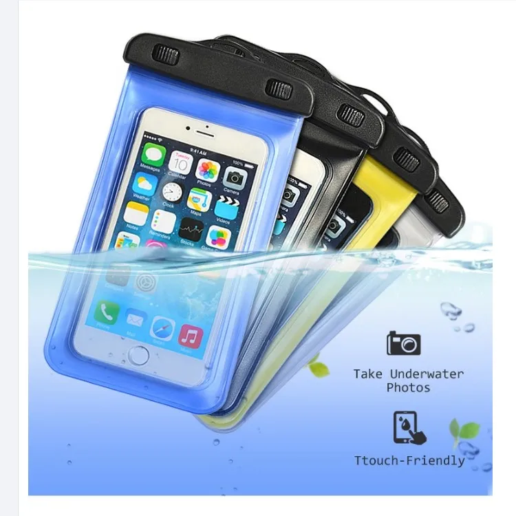 

Leadingplus IPX8 Waterproof Cell Phone Case Pouch Bag Clear PVC Smartphone Mobile Phone Case Waterproof Phone Case Bag, 6 colors