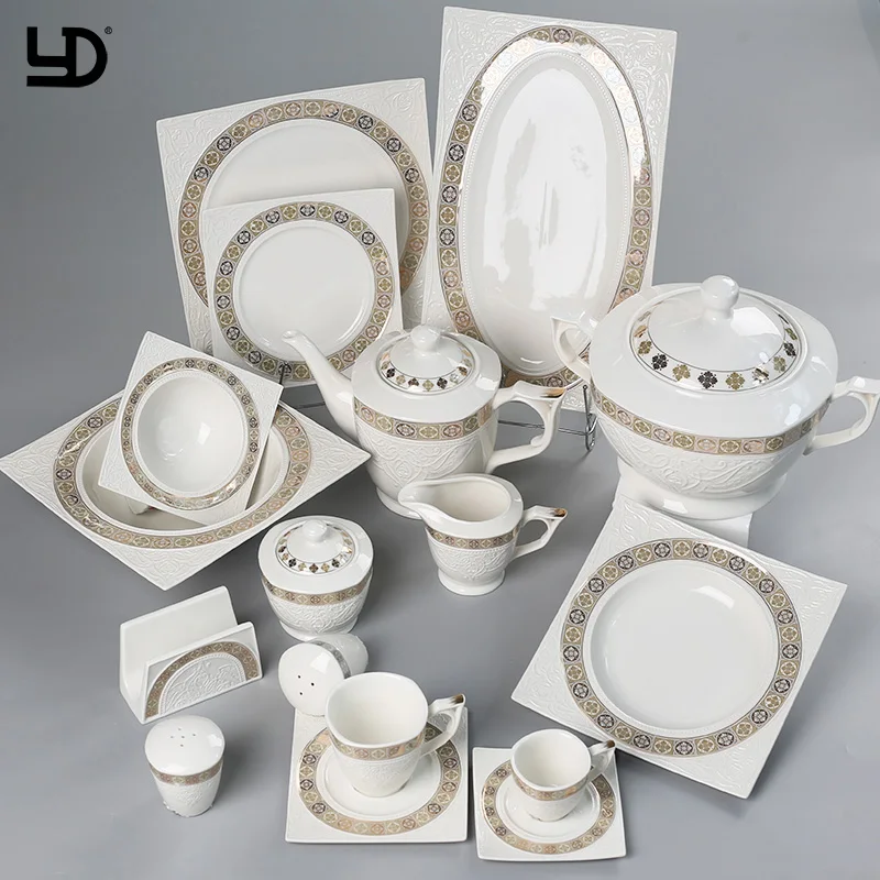 Customized Dinner Set Designs White Restaurant Quality Dinnerwaresets