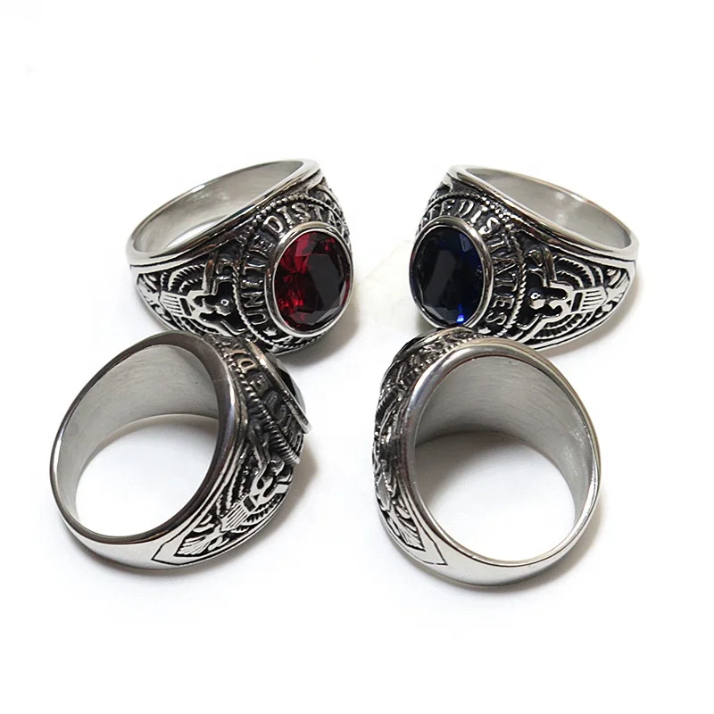

2020 women's fashion ring men's vintage gemstone silver rings stainless steel gold rings wholesale, Picture shows