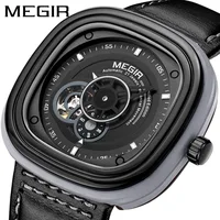 

MEGIR 3012 unique shenzhen man watch activity Genuine Leather band water resist decorations character Casual watch manufacturers