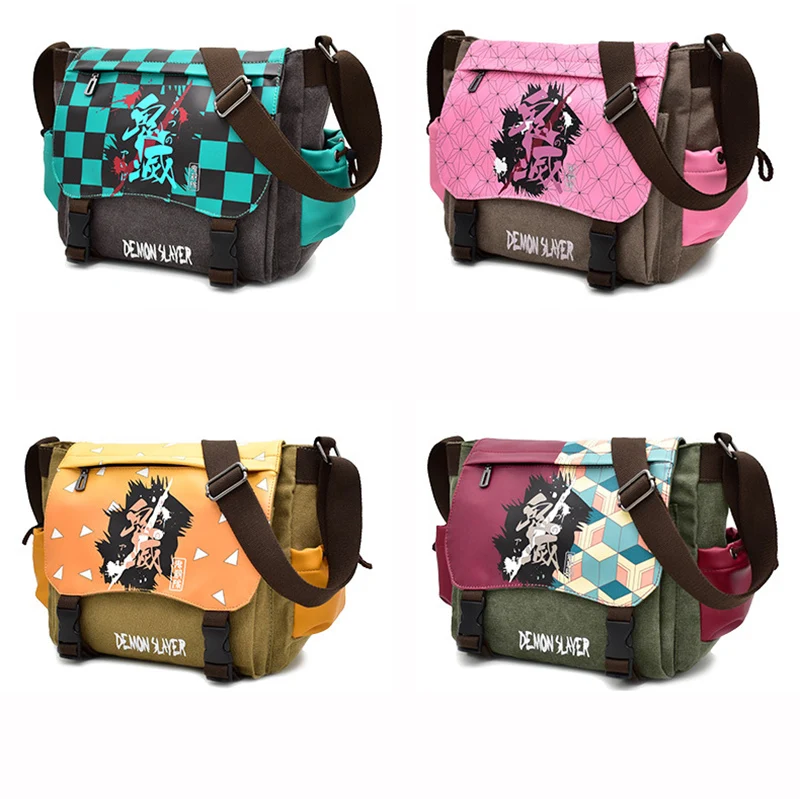 

Free Shipping - New Anime cartoon Demon Slayer Kimetsu no Yaiba backpack Canvas School bag, As photo show