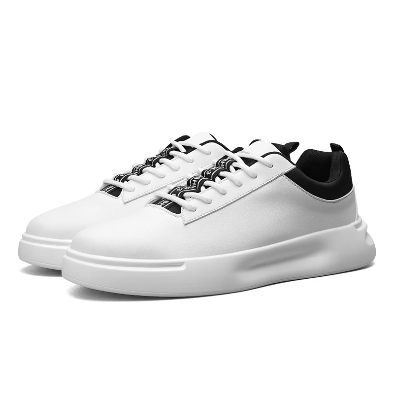 

2020 hot sale men casual flat leather shoe, White,black
