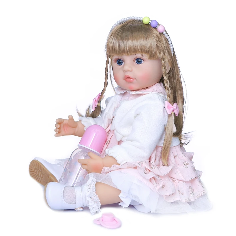 55cm Original Npk Full Body Silicone Bebe Doll Rebon Todder Girl