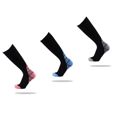 

2021men compression socks sports stretch basketball socks long tube running sports football socks, Blue