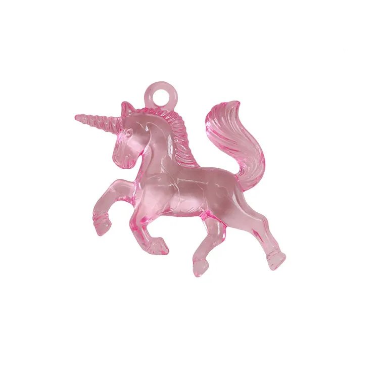 

Kawaii 3D Unicorn Acrylic Charms Jewelry Making Accessories Unicorn Beads Animal Charms Necklace Pendants, Prink