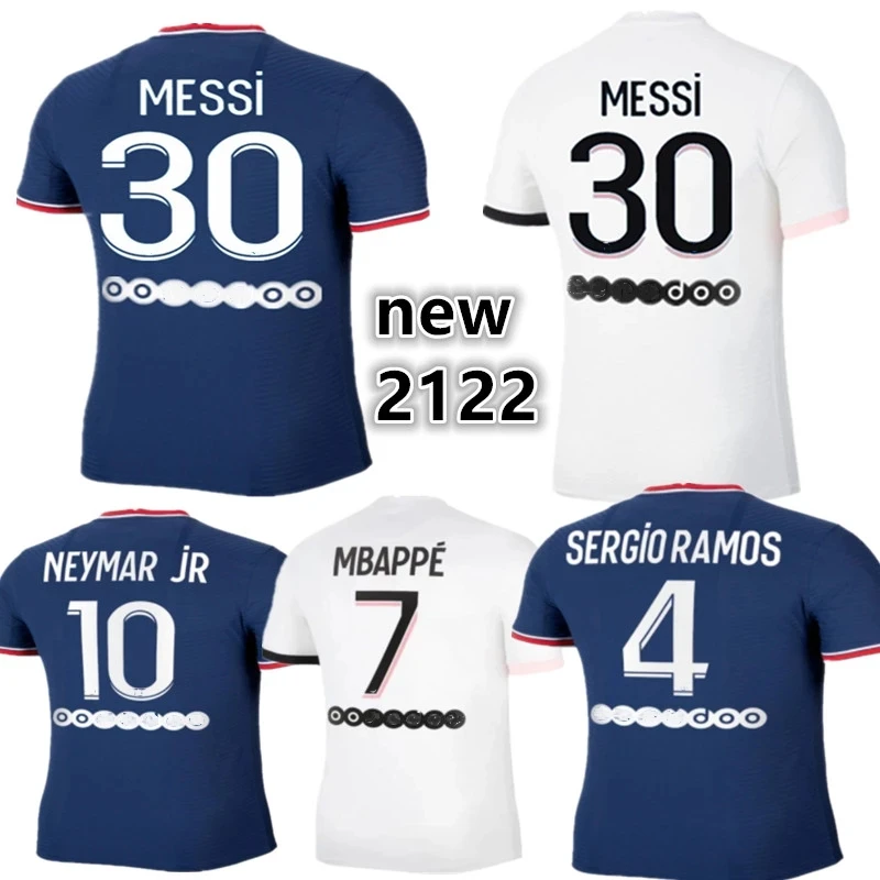 

202122 Paris #30 Lionel Leo Messi Wholesale MBAPPE NEYMAR RAMOS Thai Quality Cheaper China Soccer Jersey Maillot de football