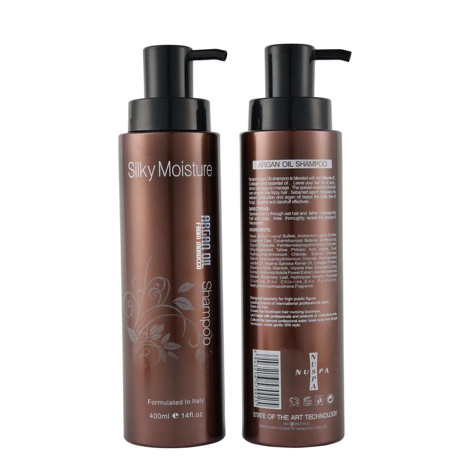 

Private Label Salon Use NUSPA Argan Oil Silky Moisture Hair Keratin Shampoo And Conditioner