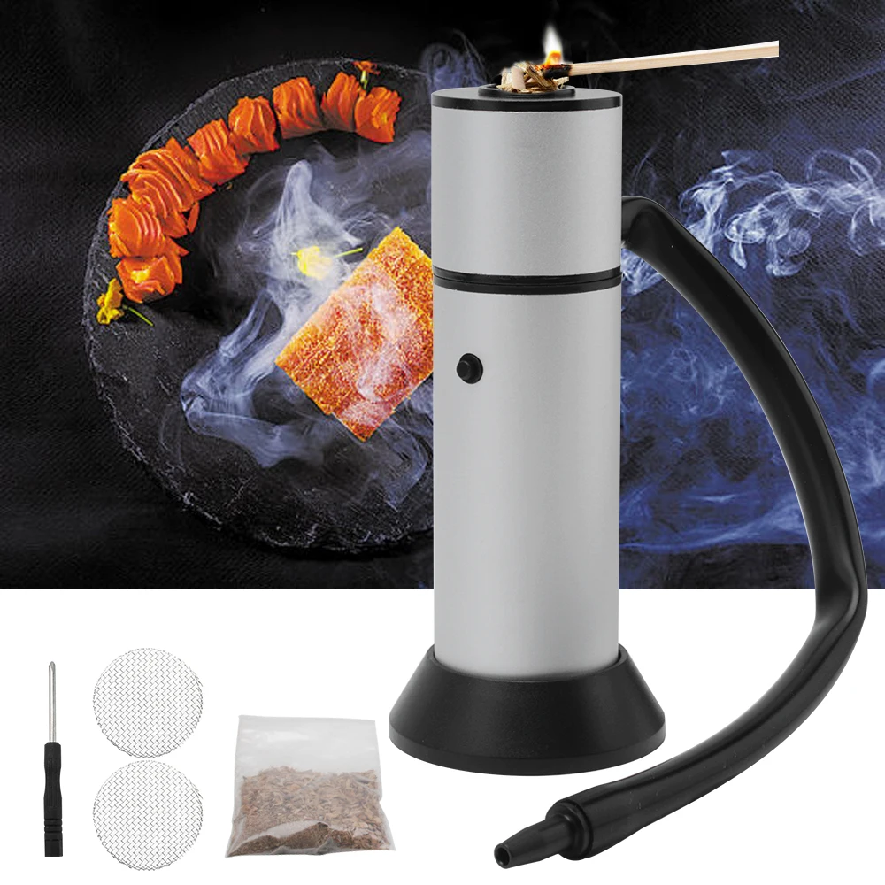 

Fast Shipping Food Cold Smoke Generator Portable Molecular Cuisine Smoking Gun Meat Burn Smokehouse Cooking for BBQ Grill Smoker