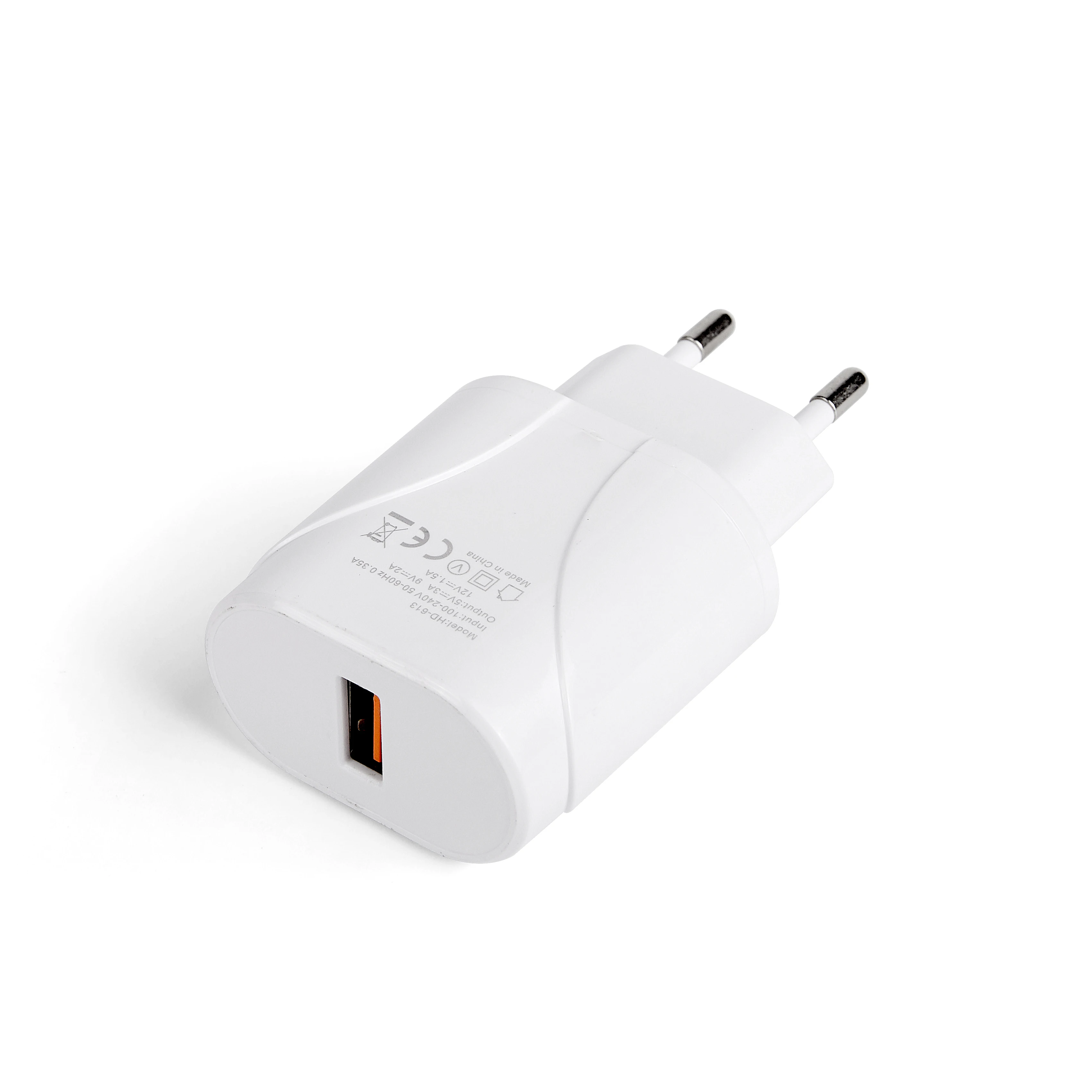 

3A Quick Charge 3.0 USB Charger EU Wall Mobile Phone Charger Adapter for iPhone X MAX 7 8 QC3.0 Fast Charging for Samsung Xiaomi, Black white