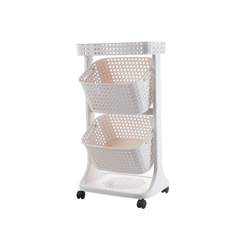 

2-tier plastic bathroom cloth storage basket, Gary,creamy-white,custom