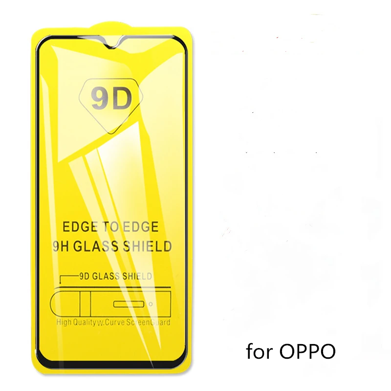 

Newest 9D Glass Tempered For OPPO Find X2 Pro Screen Protector Full Cover For OPPO Reno 3 Pro/A91/F15/A31 Protective Glass Film, Black