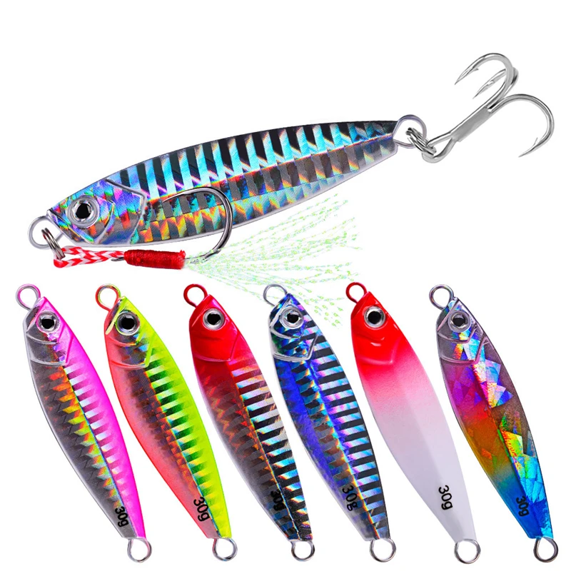 

YABOO SEWEN Wholesale 7g 10g 15g 20g 30g Metal Jigging Lead Fishing Lure, 6 colors